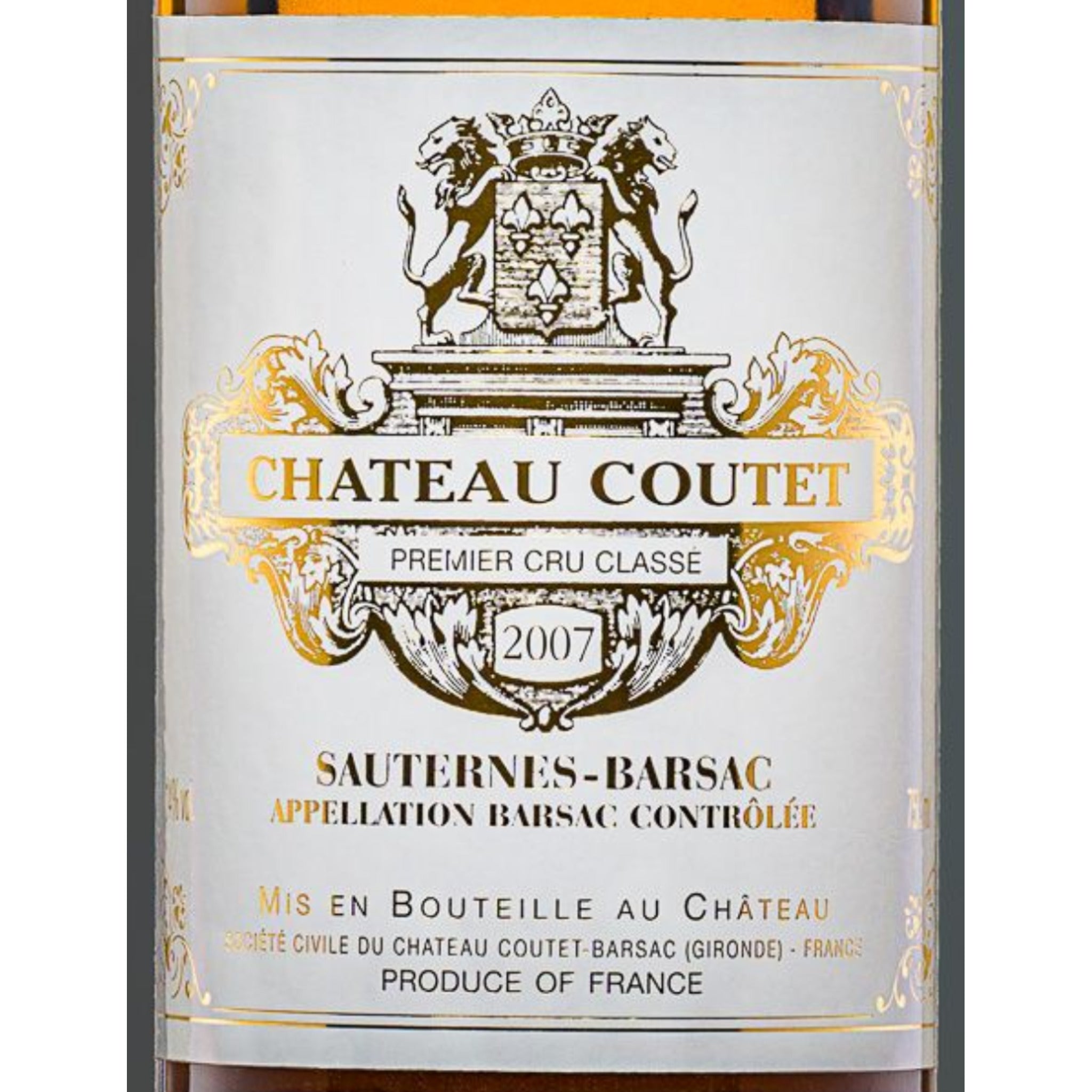 Chateau Coutet 2007, Barsac 1er Cru Classé, 12x750ml