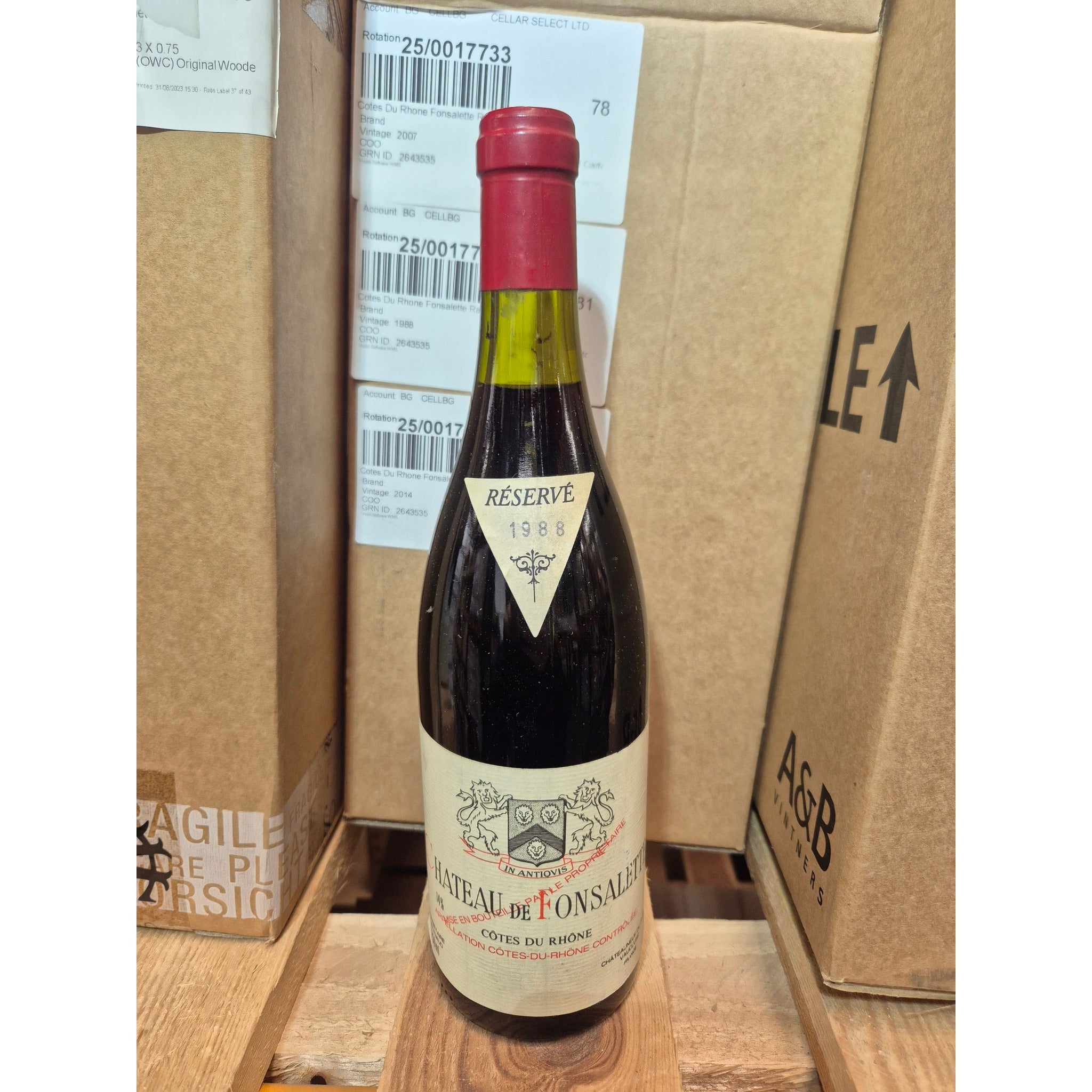 Chateau de Fonsalette 1988, Cotes du Rhone, Chateau Rayas, 1x750ml