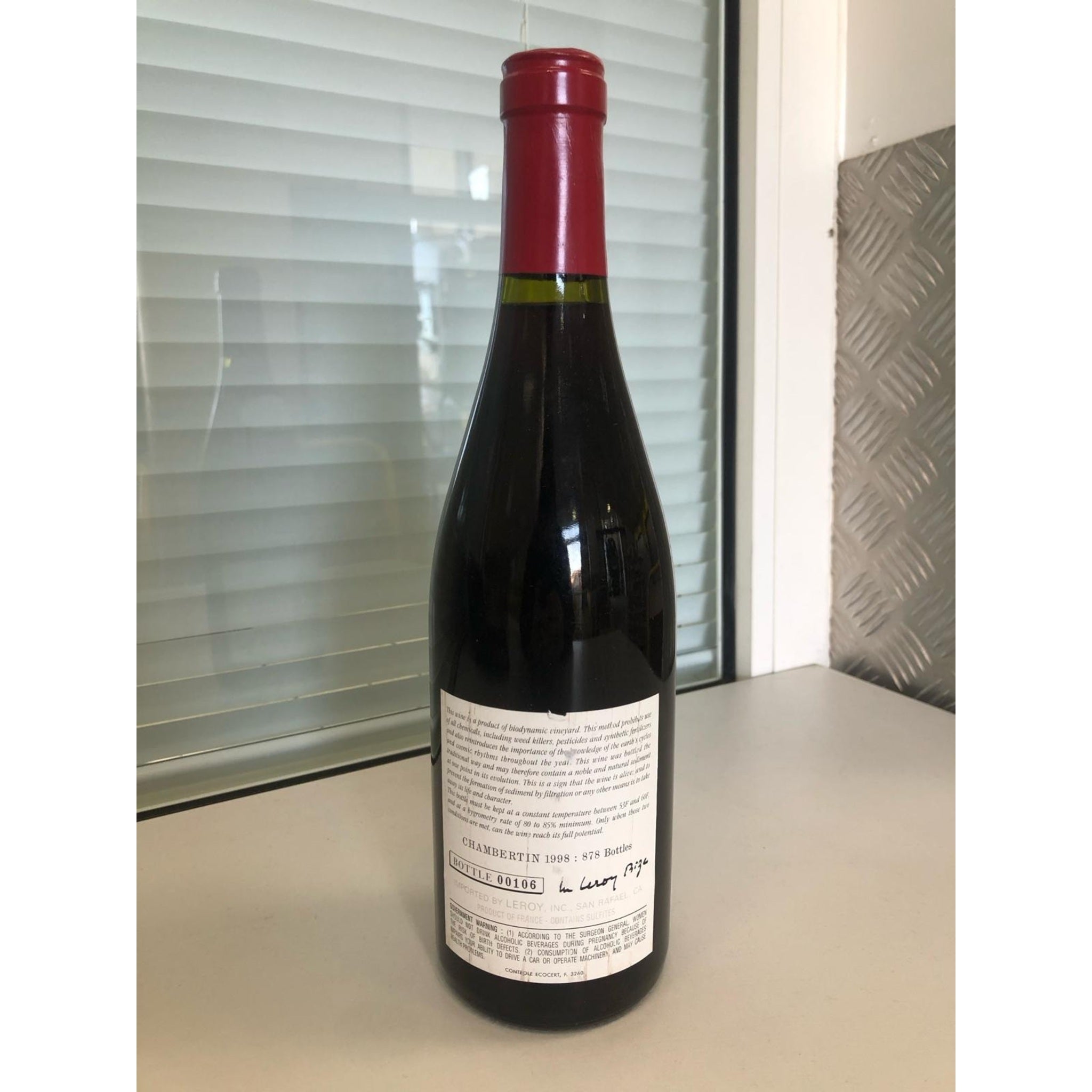 Chambertin Grand Cru 1998, Domaine Leroy (US Strip Label), 1x750ml