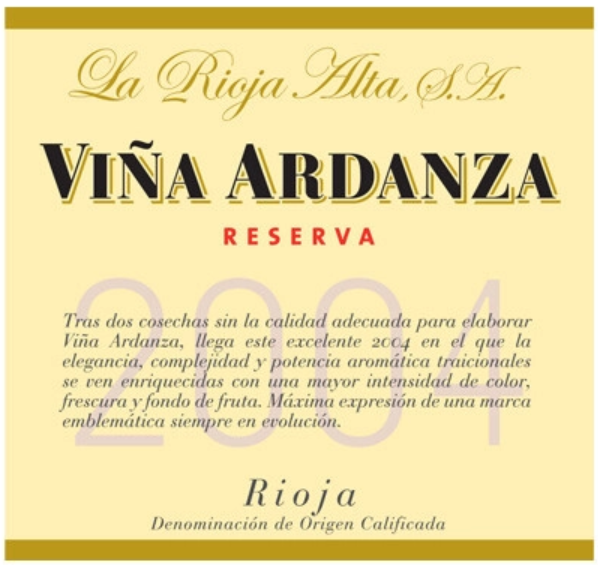 24/09/2026 - 2004 Vina Ardanza Ex-Cellar 2026 - 21 year old Rioja with perfect provenance - just £295 per 6!