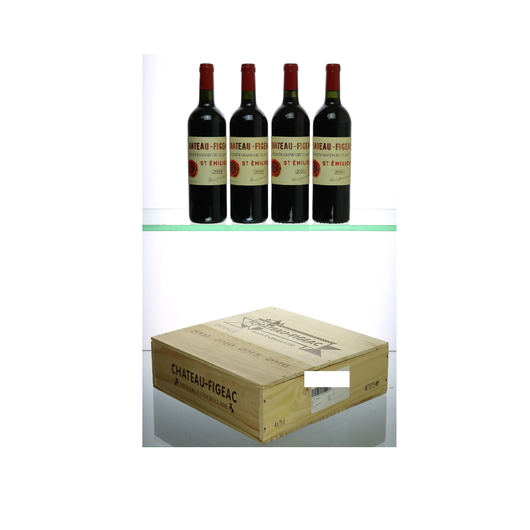 Chateau Figeac 2009-2015, St Emilion Vertical Case - 1 bt each 2016, 2015, 2010, 2009 4x750ml