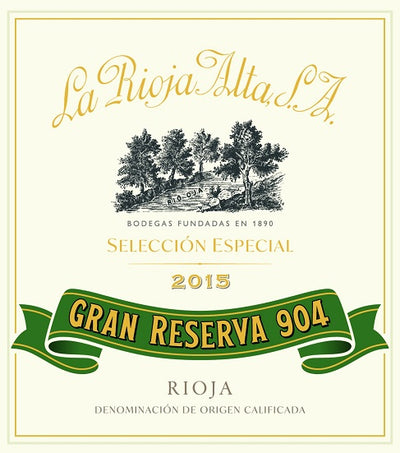 La Rioja Alta S.A. 904 Gran Reserva 2015, Rioja, 6x750ml