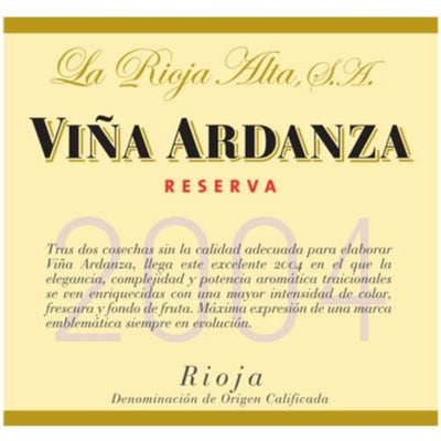 La Rioja Alta S.A. Viña Ardanza Reserva 2004, Rioja, 6x1500ml